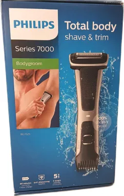 Zdjęcie produktu dla Philips 7000 series Bodygroom Series 7000 BG7025/15 Trymer do ciała i pachwin do użytku pod prysznicem, Mokry & Suchy, Samoostrzące ostrze, Nie wymaga konserwacji — nie trzeba smarować, AC/Bateria, Czarny