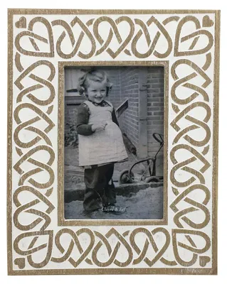Produktbild von Clayre & Eef Bilderrahmen 10x15 cm Weiß Beige Holz