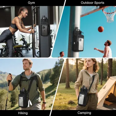 Gymtas mit magnetischer Wasserflaschenhalterung und Handyhülle - Sporttasche mit 4 Magneten