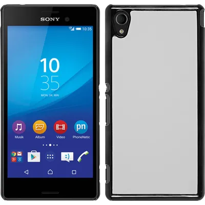 Produktbild von PhoneNatic Case kompatibel mit Sony Xperia M4 Aqua - Hülle weiß Lederoptik Hard-case + 2 Schutzfolien