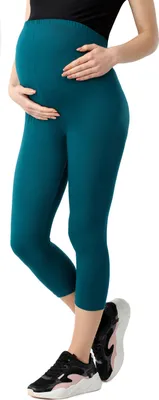 Image de Leggings de grossesse 3/4 pour femmes Be Mammy en Coton BE20-284 (vert émeraude, L)