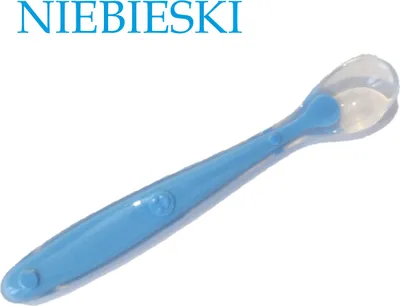 Image de Cuillère flexible en silicone pour bébé, bleu
