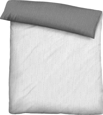 Produktbild von biberna 0636047 Mako-Satin Bettwäsche PUNKTE - MIX & MATCH color: sturmgrau, size: 1x 135x200 cm + 1x 80x80 cm