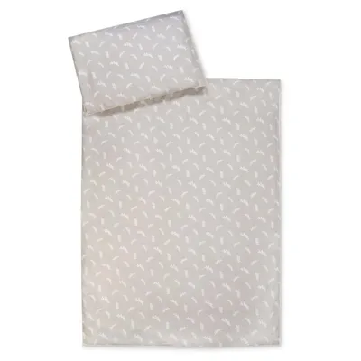 Produktbild von Baby-Bettwäsche - Taupe - Weiß - Baumwolle - 100 x 135 cm - mit Reißverschluss
