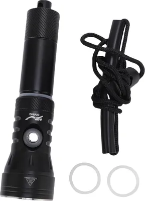 Produktbild von Tauchtaschenlampe, Aluminiumlegierung, IPX8, regenfest, 2000 lm, 5 Modi, 100 m Unterwasser-Tauchlampe mit Betriebsanzeige zum Schnorcheln