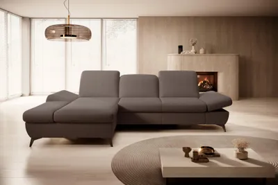 Produktbild von Masseno Ecksofa FELICE L-S mit Schlaffunktion L-Form, Sofa mit Bettkasten, Wohnzimmersofa, Couch, Soffa, Bettsofa, Couchgarnitur- Braun, MATANA 20
