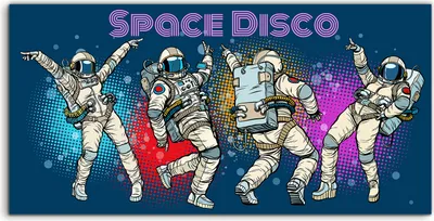 Produktbild von Coloray Spritzschutz aus Glas 120x60  Wandkunst Küchenrückwand Disco Party Astronauten Pop Art Retro