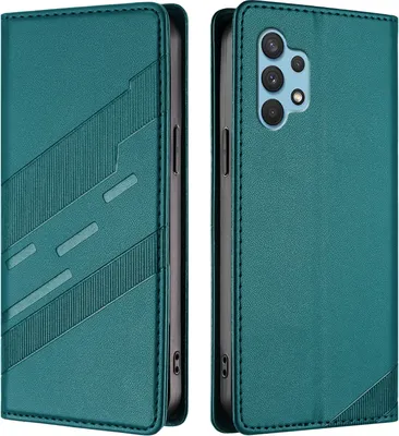 Obrázek produktu pro Pouzdro pro Samsung Galaxy A32 4G,Polyuretankožené peněženkové pouzdro s přihrádkou na karty a funkcí stojánku Grün