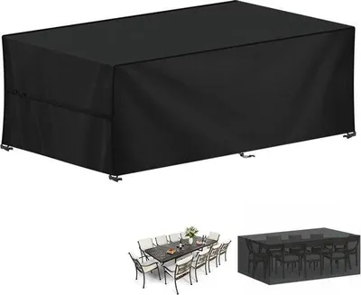 Image de Housse imperméable pour meubles de jardin, 260 x 100 x 80 cm, salon de jardin, housse, table de jardin, imperméable, bâche de protection pour meubles de jardin, bâche de protection pour meubles de jardin, salons de jardin, meubles en rotin