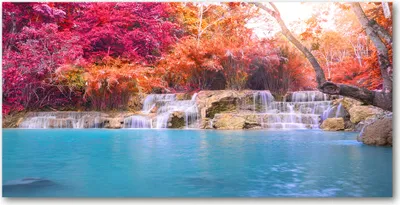 Produktbild von Tulup® Leinwandbild - 140x70 cm - Wandkunst - Drucke auf Leinwand - Leinwanddruck  - Landschaften - Mehrfarbig - Wasserfall Wald