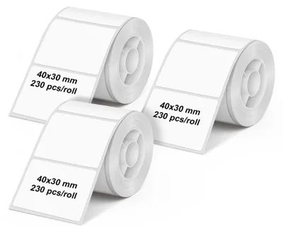 Produktbild von Olympia 6321, Weiß, Selbstklebendes Druckeretikett, Universal, Rechteck, PM220, 4 cm