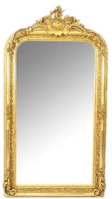 Produktbild von Casa Padrino Barock Wandspiegel Gold 70 x H. 140 cm - Prunkvoller Barock Spiegel mit Holzrahmen und wunderschönen Verzierungen