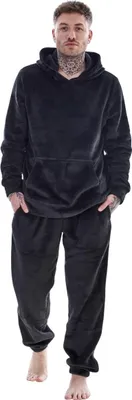 Obrázek produktu pro Keanu - Pánské pyžamo s kapucí, fleece TC481 (M) (černá)