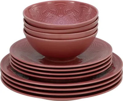 Produktbild von CreaTable, 21629, Orient Mandala Rot, Tellerset 12-tlg, Porzellan