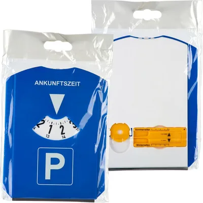 Immagine prodotto di Parcheggio a tempo (con indicazione di 15 minuti).
Raschiaghiaccio.
Sacchetto per la spesa.
Misuratore di profondità del battistrada dei pneumatici