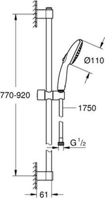 Immagine prodotto di Grohe 261632433 Set di barre doccia Tempesta 110