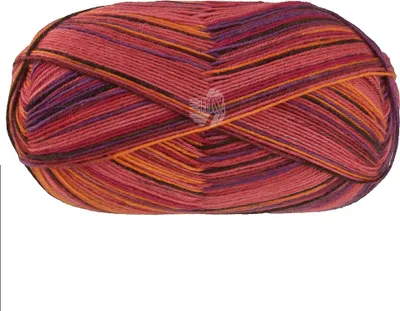 Produktbild von Lana Grossa - Meilenweit 8-fach 150g Caprese 9979 rot orange burgund violett asternrot anthrazit dunkelbraun