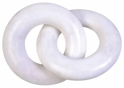 Immagine prodotto di Casa Padrino - Anelli decorativi in marmo bianco, 45 cm - Decorazione per il soggiorno