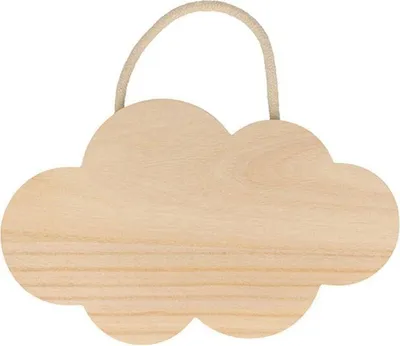 Produktbild von Holzwolke zum Aufhängen 25 x 15 cm