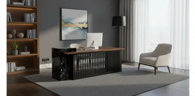 Produktbild von Eleanter Chefschreibtisch Farbe Schwarz Modernes Design Holzrahmen