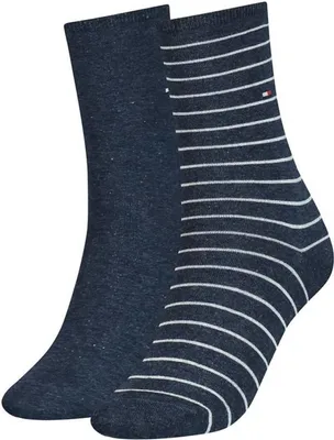 Obrázok produktu pre TOMMY HILFIGER Damen Socken, 2er Pack - Dámske vzorované štýly Jeansblau 39-42