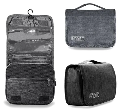 Produktbild von Hängende Kulturtasche für Herren und Damen, Kosmetiktasche in Grau