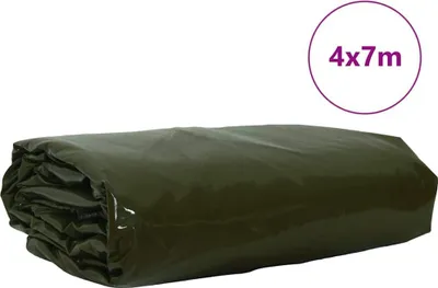 Zdjęcie produktu dla VidaXL, płótno 650 g/m², kolor oliwkowy, wymiary 4 x 7 m, z powłoką PVC