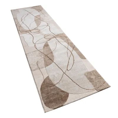 Produktbild von Teppich Wohnzimmer Kurzflor Blätter Floral Regenbogen Geometrisch Grösse 80x300 cm