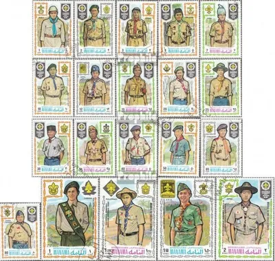 Produktbild von Briefmarken Manama 1971 Mi 465A-484A (kompl.Ausg.) gestempelt Weltpfadfindertreffen