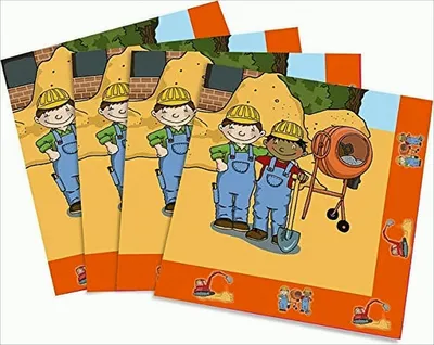 Produktbild von 20 Servietten BAUSTELLE für Mottoparty und Kindergeburtstag