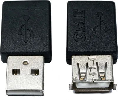 Produktbild von System-S USB 2.0 Adapter Typ A Stecker zu Buchse Winkel Kabel in Schwarz