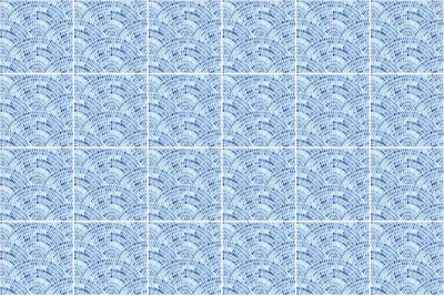 Produktbild von Fliesenaufkleber 15x15 cm – 24 Stück – Selbstklebend – Wasserfest – Pflegeleicht – Hitzebeständig – Für Küche & Bad – Aquarell Wellenanordnung
