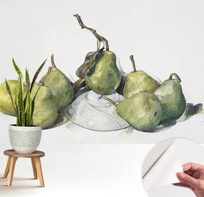 Produktbild von Fototapete selbstklebend - 208x146 cm - Tapete - Wandtapete - Wandbilder - Klebefolie - Dekofolie - Tapete Folie - Wand - Dekoration - Wohnzimmer - Aquarellbirnen