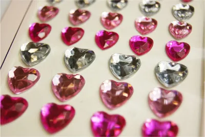 Produktbild von Aufkleber Strass - Herzform - Rosa