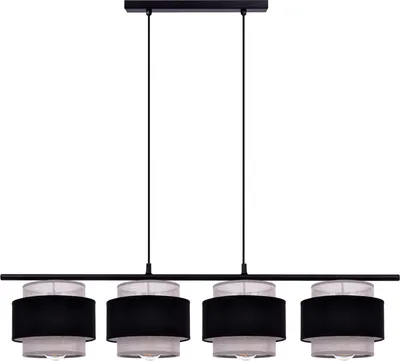 Zdjęcie produktu dla Lampa wisząca ETELA czarno-szara 4xE27x40W tkanina wym:100x96x20cm IP20 Kaja