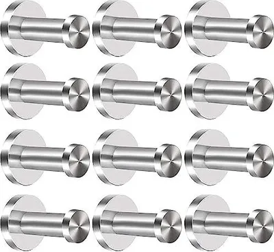 Produktbild von Tebery 12 Stück Kleiderhaken Garderobenhaken Edelstahl Handtuchhaken Kleiderhaken Wandmontage Mantel Haken, Gebürstetem Nickel, 52mm