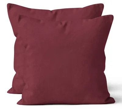 Produktbild von 2 er Set Mikrofaser UNI Kissenhüllen Kissenbezüge Kopfkissenbezug 40x40 cm, Bordeaux