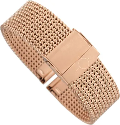 Produktbild von Minott Uhrenarmband Milanaise Edelstahl glänzend rosegoldfarben 30678, Anstoß:22 mm