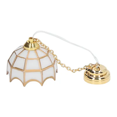 Produktbild von 1:12 puppenhaus Decke Lampe Modell Metall Weiß Miniatur LED Decke Lampe Puppenhaus Dekoration Zubehör