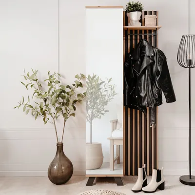 Produktbild von Homestyle4u Garderobe Flurgarderobe mit Spiegel Flurmöbel Garderobenpaneel
