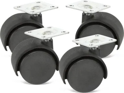 Produktbild von 4 x Lenkrollen Ø 40mm mit Befestigungsplatte 25 kg