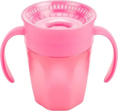 Immagine prodotto di 360 Bicchiere senza beccuccio rosa con manici 200ml
