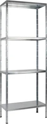 Produktbild von SCHULTE Regalwelt Steckregal mit 4 PowerMAX Fachböden, 65 kg Tragkraft, 180x60x40 cm (HxBxT), verzinkt (Lagerregal, Werkstattregal, Kellerregal