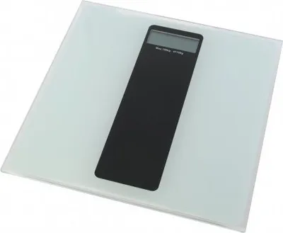 Produktbild von Axentia Personenwaage weiß bis 150 kg digital Glastrittfläche, Einteilung 100 g