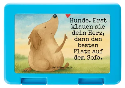 Produktbild von Mr. & Mrs. Panda Snackbox Hund Liebe Design - Weiß - Geschenk, Bento Box, Vorratsdose, Herz, Bentobox, Lunchbox, Vesperbox, Hunde, Sprüche
