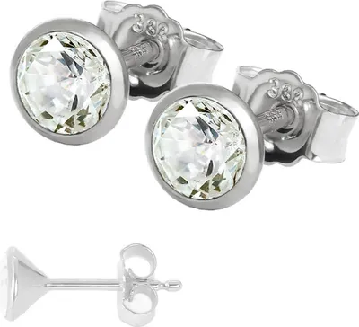 Produktbild von Paar Ohrstecker 5,0mm Weißgold 333 8 Karat Gold Ohrringe Zirkona Weiß Herren