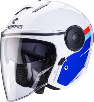 Image de Caberg Soho Zephir casque jet, blanc/bleu/rouge, M (57/58)