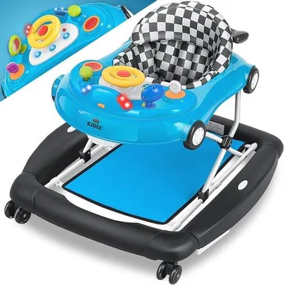 Productafbeelding van 4-in-1 Babywalker: Multifunctionele Loopwagen, Schommelfunctie en Speelcentrum vanaf 6 Maanden