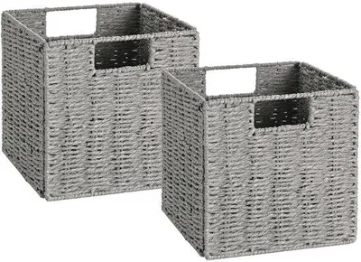 Produktbild von Famanu Aufbewahrungskörbe Set aus 2 faltbaren Rietenkörben - für flexible Lagerung