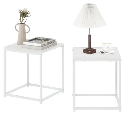 Productafbeelding van Furinno Camnus moderne bijzettafel, stevig wit/wit, set van 2